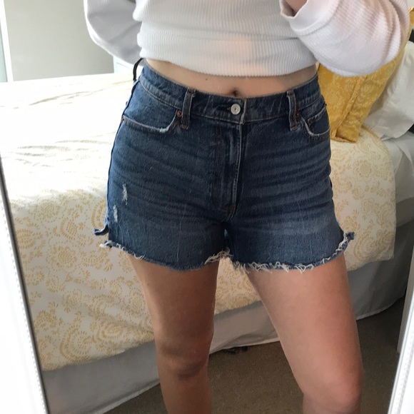 high rise 4 inch mom shorts abercrombie